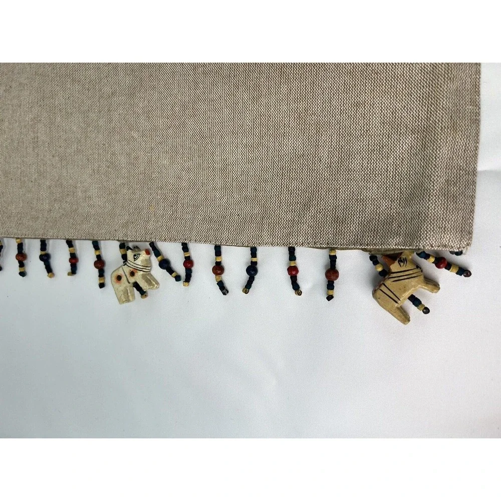Pier 1 Imports Place Mats Set‎ of 6 Beaded Wood Animals African Theme